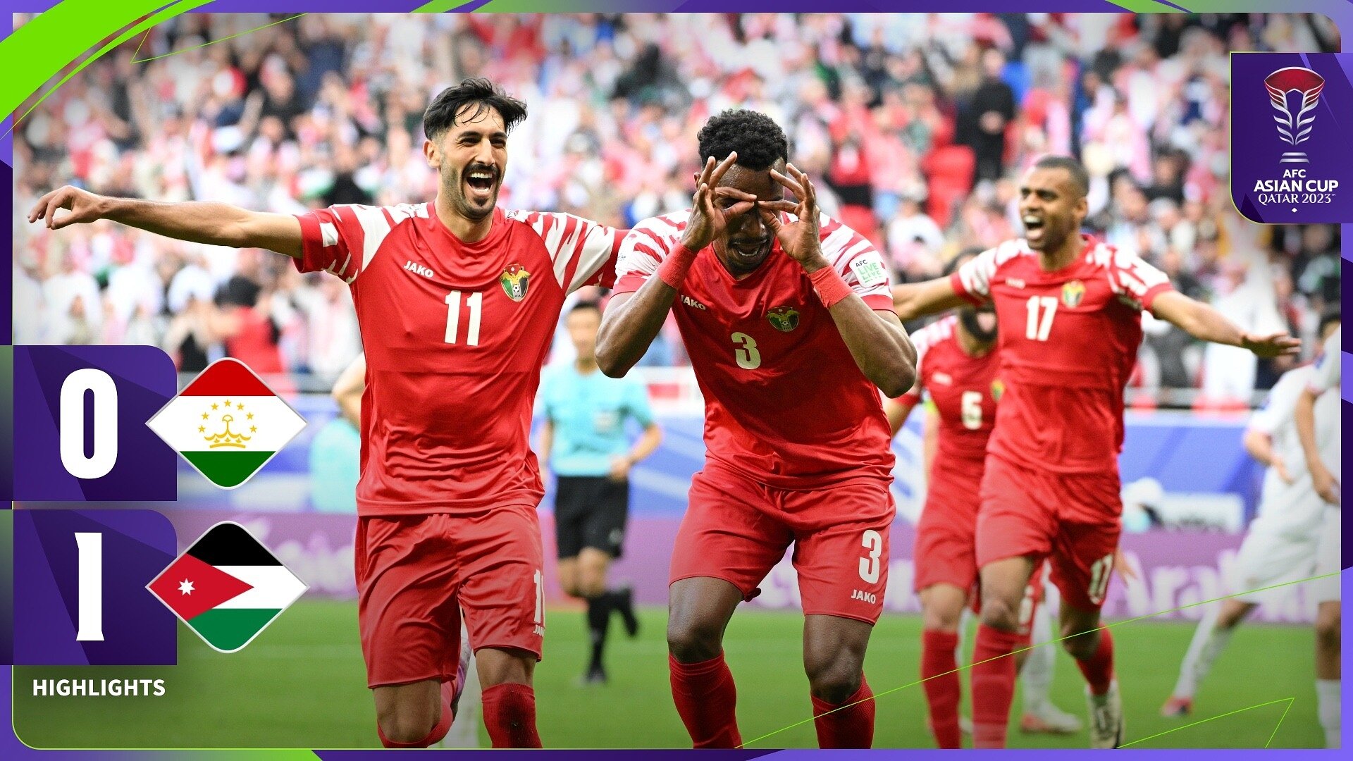 ربع النهائي: طاجيكستان 0 - الأردن 1